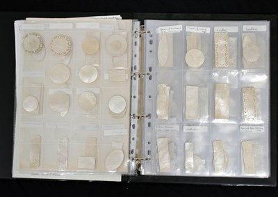 Lot 251 - Collection of mainly 19th century Chinese export armorial mother-of-pearl gaming counters