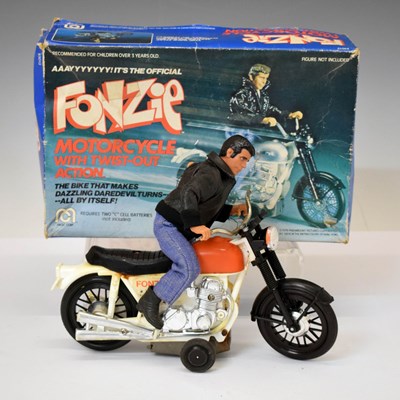 Lot 339 - Rare 1970s Mego Corp. Fonzie 'Motorcycle with twist-out action'