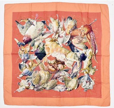 Lot 270 - Hermès, Paris - 'Gibier' silk scarf, designed by Henri de Linarès