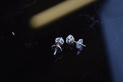 Lot 121 - Pair of single stone diamond ear studs
