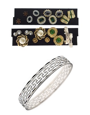 Lot 135 - Small group of costume jewellery earrings and a bangle