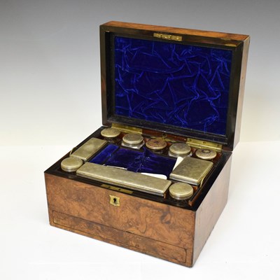 Lot 278 - Victorian lady's walnut dressing box