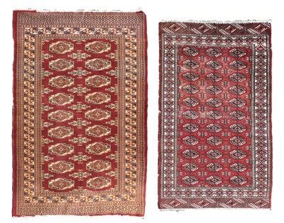 Lot 519 - Turkish Bokhara style red ground wool rug