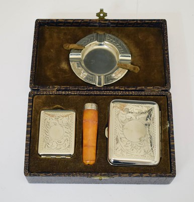 Lot 447 - Smokers companion set and five cigars