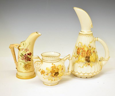 Lot 395 - Three pieces of Royal Worcester blush ivory porcelain