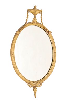 Lot 526 - Early 20th century neoclassical style gilt oval wall mirror