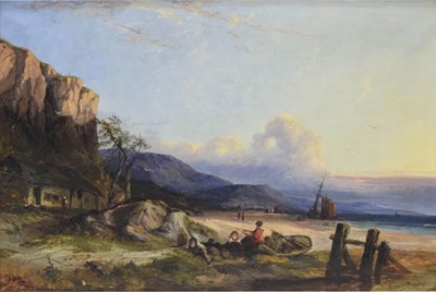 Lot 503 - W.P. George (British, 19th century) - Oil on canvas - 'A Recollection On the Coast of Cumberland'