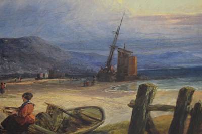 Lot 503 - W.P. George (British, 19th century) - Oil on canvas - 'A Recollection On the Coast of Cumberland'