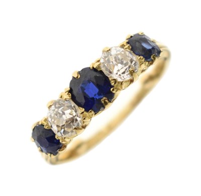 Lot 14 - Early 20th century sapphire and diamond five-stone ring
