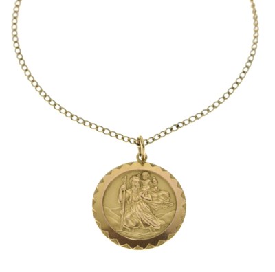 Lot 75 - 9ct gold St Christopher pendant