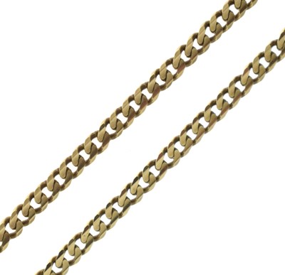 Lot 76 - Yellow metal curb link chain, stamped 14K