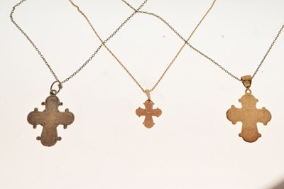 Lot 86 - Three cross pendants
