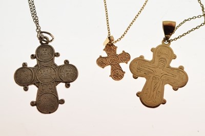 Lot 86 - Three cross pendants