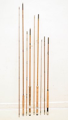 Lot 306 - Four Hardy Bros split cane fishing rods