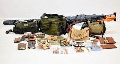 Lot 314 - A large collection of fly fishing flies, fishing bags, etc