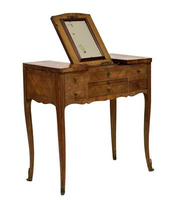 Lot 455 - 19th century French inlaid kingwood poudreuse dressing table