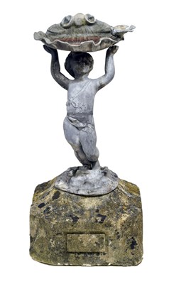Lot Lead figural bird bath