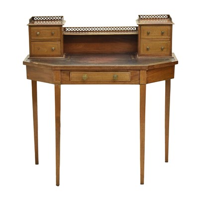 Lot 540 - Edwardian mahogany inlaid writing desk
