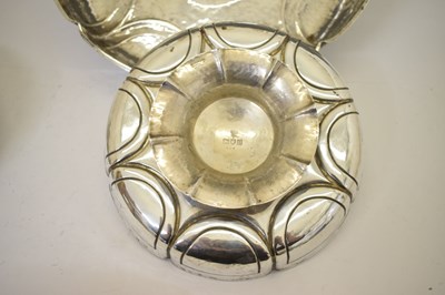 Lot 95 - Suite of three Edward VII silver pedestal bowls