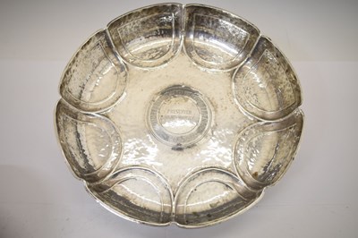 Lot 95 - Suite of three Edward VII silver pedestal bowls