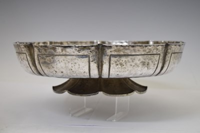 Lot 95 - Suite of three Edward VII silver pedestal bowls