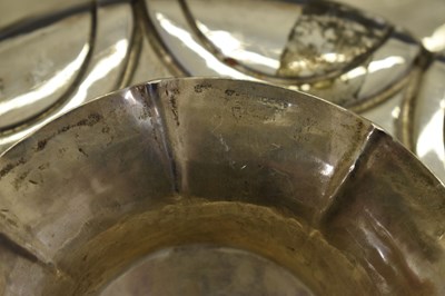 Lot 95 - Suite of three Edward VII silver pedestal bowls