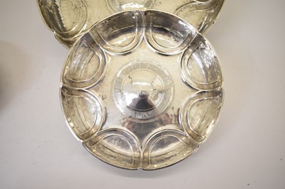 Lot 95 - Suite of three Edward VII silver pedestal bowls