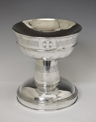 Lot 111 - George VI silver pedestal baptism or christening font