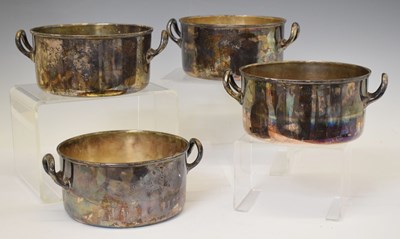 Lot 311 - Set of four early 20th century Walker & Hall electroplate twin-handled dishes/pans