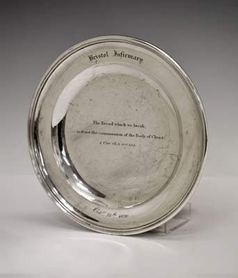 Lot George III silver dish or communion bread plate