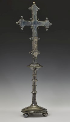 Lot Victorian silver plated ecclesiastical altar cross