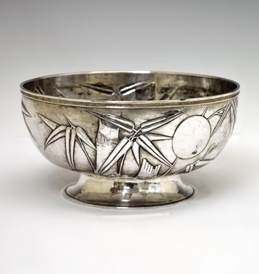 Lot Early 20th century Chinese export white metal bowl