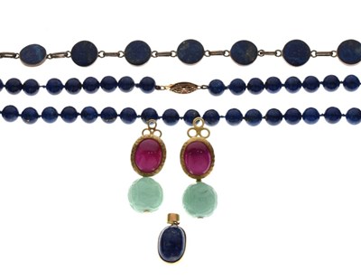 Lot 84 - Small quantity of lapis set jewellery