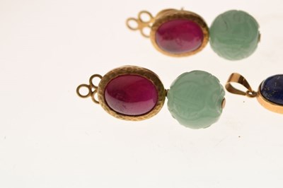Lot 84 - Small quantity of lapis set jewellery