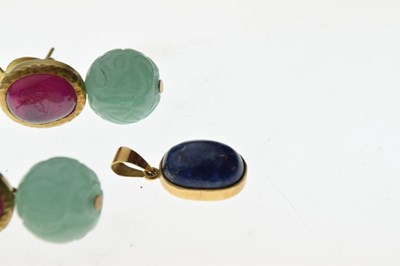 Lot 90 - Small quantity of lapis set jewellery