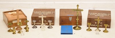 Lot 307 - Four cased travelling communion or altar sets