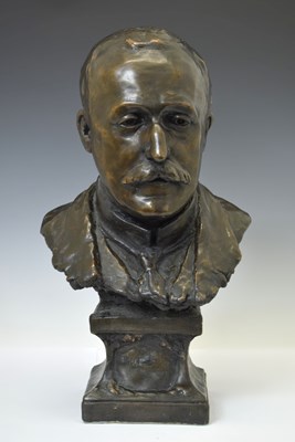 Lot Bronze portrait bust of Paul Bush