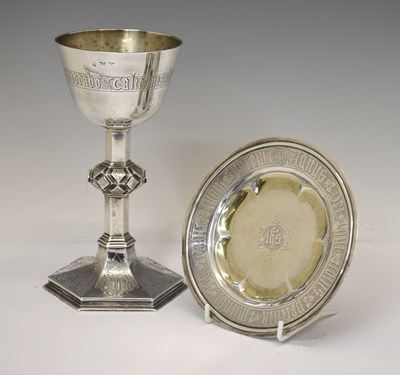 Lot 113 - Victorian silver communion chalice and paten