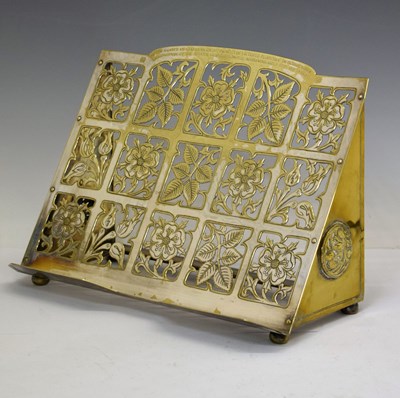 Lot Early 20th century silver plate on brass table top lectern or book stand