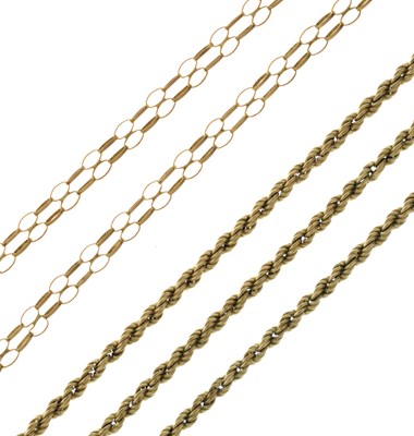 Lot 72 - Two 9ct gold chain necklaces
