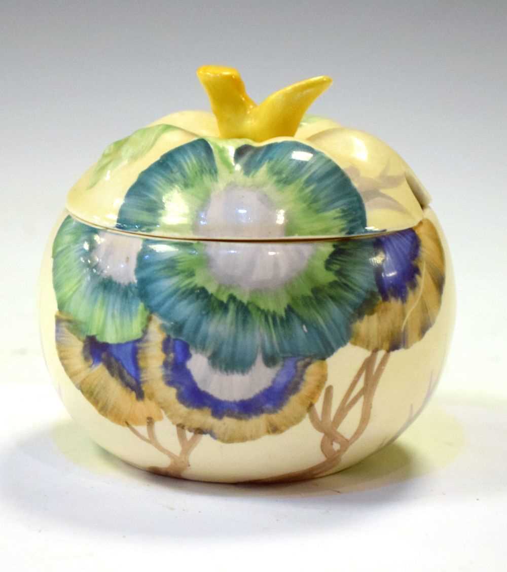 Lot 363 - Clarice Cliff Rhodanthe preserve pot and cover