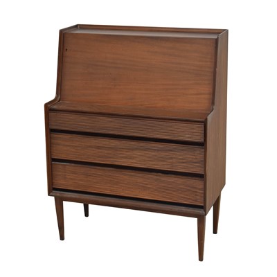 Lot 514 - 1970s period teak fall front bureau