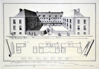 Lot 546 - A Perspective View and Plans of the Charitable Infirmary at Bristol, reproduction poster