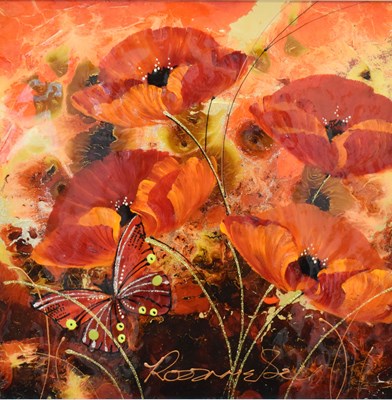 Lot 469 - Rozanne Bell (b.1952) - Mixed media - Poppies