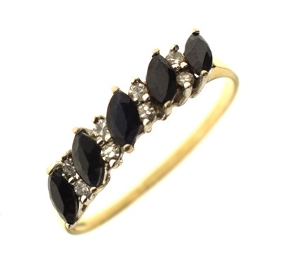 Lot 18 - Sapphire and diamond 18ct gold dress ring