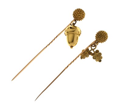 Lot 50 - Pair of French gold stick pins