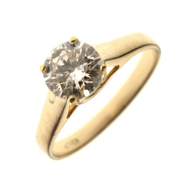 Lot 2 - Diamond solitaire 18ct yellow gold ring