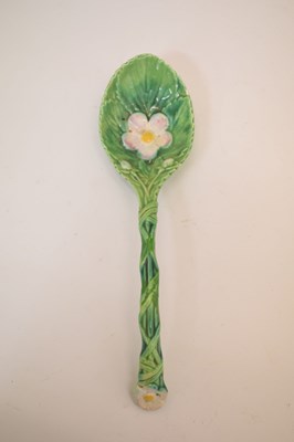 Lot 298 - 19th century George Jones majolica strawberry dish, etc
