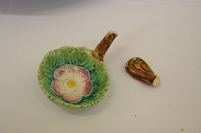 Lot 298 - 19th century George Jones majolica strawberry dish, etc