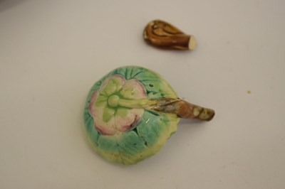 Lot 298 - 19th century George Jones majolica strawberry dish, etc